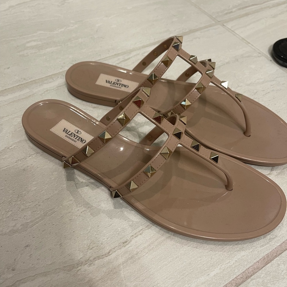 Valentino Rockstud Jelly Sandal